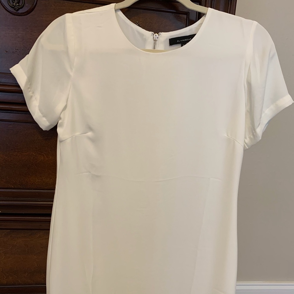 Olivaceous White polyester Dress